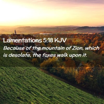 Picture 02 - Lamentations 5:18 KJV - Because of the mountain of Zion, which is - Bible Verse Picture