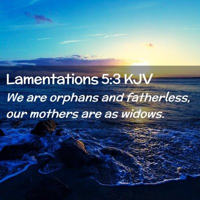 Picture 02 - Lamentations 5:3 KJV - We are orphans and fatherless, our mothers are as - Bible Verse Picture