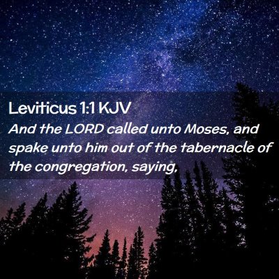 Picture 02 - Leviticus 1:1 KJV - And the LORD called unto Moses, and spake unto - Bible Verse Picture