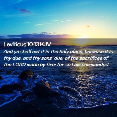 Picture 02 - Leviticus 10:13 KJV - And ye shall eat it in the holy place, because it - Bible Verse Picture