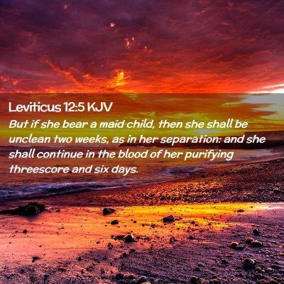 Picture 02 - Leviticus 12:5 KJV - But if she bear a maid child, then she shall be - Bible Verse Picture