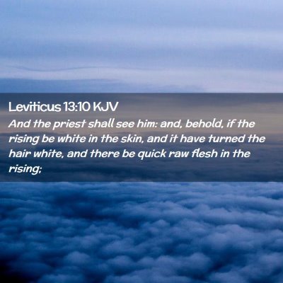 Picture 02 - Leviticus 13:10 KJV - And the priest shall see him: and, behold, if the - Bible Verse Picture