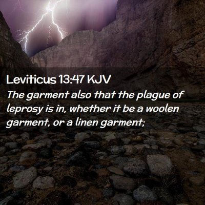 Picture 02 - Leviticus 13:47 KJV - The garment also that the plague of leprosy is - Bible Verse Picture