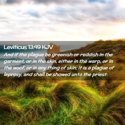 Picture 02 - Leviticus 13:49 KJV - And if the plague be greenish or reddish in the - Bible Verse Picture