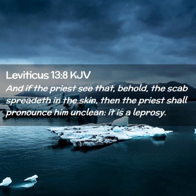 Picture 02 - Leviticus 13:8 KJV - And if the priest see that, behold, the scab - Bible Verse Picture