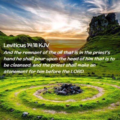 Picture 02 - Leviticus 14:18 KJV - And the remnant of the oil that is in the - Bible Verse Picture