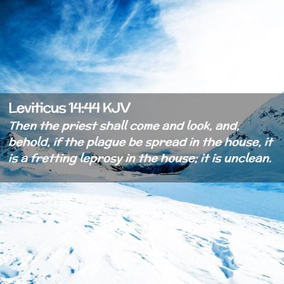 Picture 02 - Leviticus 14:44 KJV - Then the priest shall come and look, and, behold, - Bible Verse Picture