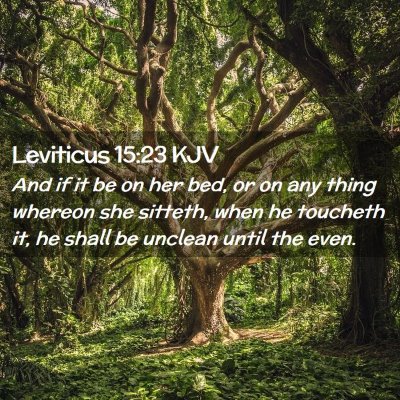 Picture 02 - Leviticus 15:23 KJV - And if it be on her bed, or on any thing whereon - Bible Verse Picture