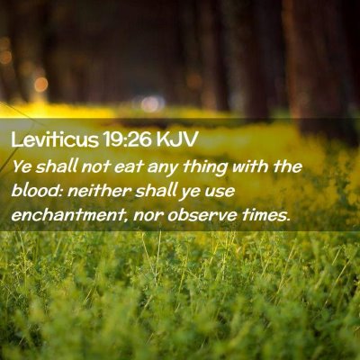Picture 02 - Leviticus 19:26 KJV - Ye shall not eat any thing with the blood: - Bible Verse Picture