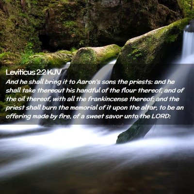 Picture 02 - Leviticus 2:2 KJV - And he shall bring it to Aaron's sons the - Bible Verse Picture