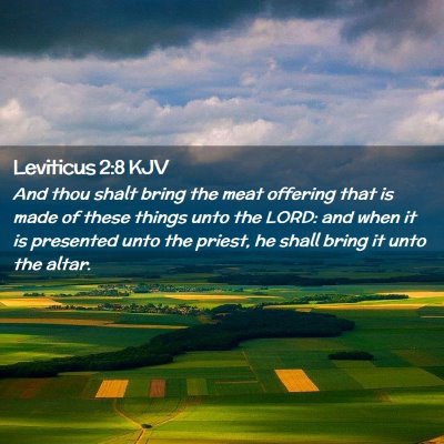 Picture 02 - Leviticus 2:8 KJV - And thou shalt bring the meat offering that is - Bible Verse Picture