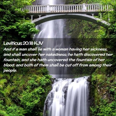 Picture 02 - Leviticus 20:18 KJV - And if a man shall lie with a woman having her - Bible Verse Picture
