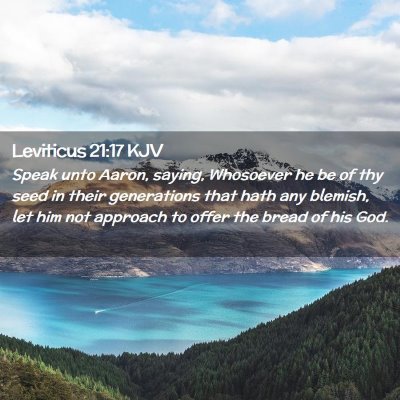 Picture 02 - Leviticus 21:17 KJV - Speak unto Aaron, saying, Whosoever he be of thy - Bible Verse Picture