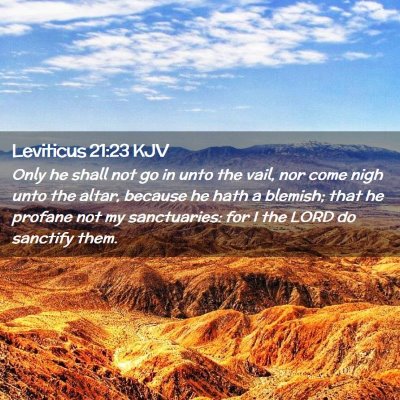 Picture 02 - Leviticus 21:23 KJV - Only he shall not go in unto the vail, nor come - Bible Verse Picture