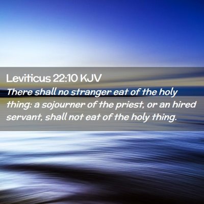Picture 02 - Leviticus 22:10 KJV - There shall no stranger eat of the holy thing: a - Bible Verse Picture