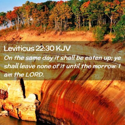 Picture 02 - Leviticus 22:30 KJV - On the same day it shall be eaten up; ye shall - Bible Verse Picture