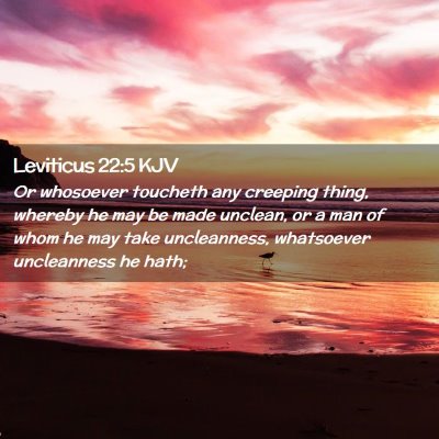 Picture 02 - Leviticus 22:5 KJV - Or whosoever toucheth any creeping thing, whereby - Bible Verse Picture