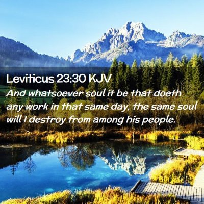 Picture 02 - Leviticus 23:30 KJV - And whatsoever soul it be that doeth any work in - Bible Verse Picture