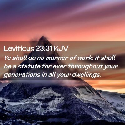 Picture 02 - Leviticus 23:31 KJV - Ye shall do no manner of work: it shall be a - Bible Verse Picture