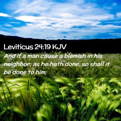 Picture 02 - Leviticus 24:19 KJV - And if a man cause a blemish in his neighbor; as - Bible Verse Picture