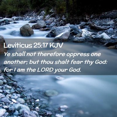 Picture 02 - Leviticus 25:17 KJV - Ye shall not therefore oppress one another; but - Bible Verse Picture