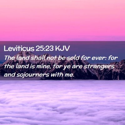 Picture 02 - Leviticus 25:23 KJV - The land shall not be sold for ever: for the land - Bible Verse Picture