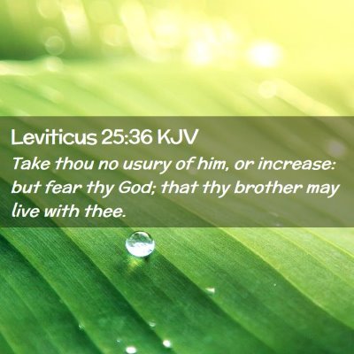 Picture 02 - Leviticus 25:36 KJV - Take thou no usury of him, or increase: but fear - Bible Verse Picture