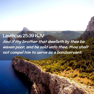 Picture 02 - Leviticus 25:39 KJV - And if thy brother that dwelleth by thee be waxen - Bible Verse Picture