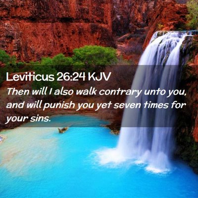Picture 02 - Leviticus 26:24 KJV - Then will I also walk contrary unto you, and will - Bible Verse Picture
