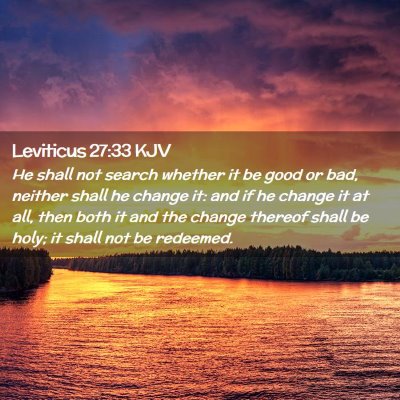 Picture 02 - Leviticus 27:33 KJV - He shall not search whether it be good or bad, - Bible Verse Picture