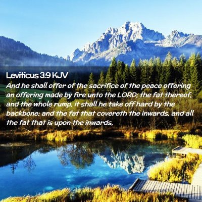 Picture 02 - Leviticus 3:9 KJV - And he shall offer of the sacrifice of the peace - Bible Verse Picture