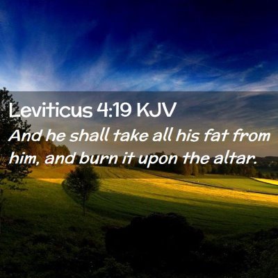 Picture 02 - Leviticus 4:19 KJV - And he shall take all his fat from him, and burn - Bible Verse Picture