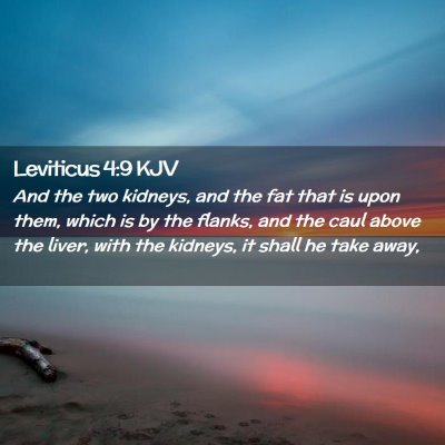 Picture 02 - Leviticus 4:9 KJV - And the two kidneys, and the fat that is upon - Bible Verse Picture