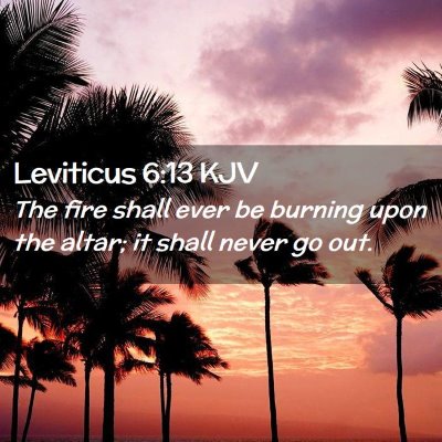 Picture 02 - Leviticus 6:13 KJV - The fire shall ever be burning upon the altar; it - Bible Verse Picture