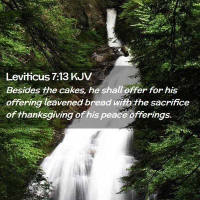 Picture 02 - Leviticus 7:13 KJV - Besides the cakes, he shall offer for his - Bible Verse Picture