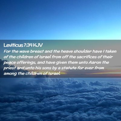 Picture 02 - Leviticus 7:34 KJV - For the wave breast and the heave shoulder have I - Bible Verse Picture