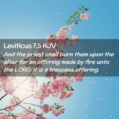 Picture 02 - Leviticus 7:5 KJV - And the priest shall burn them upon the altar for - Bible Verse Picture