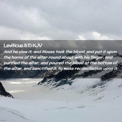 Picture 02 - Leviticus 8:15 KJV - And he slew it; and Moses took the blood, and put - Bible Verse Picture