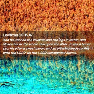 Picture 02 - Leviticus 8:21 KJV - And he washed the inwards and the legs in water; - Bible Verse Picture