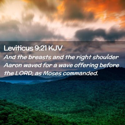 Picture 02 - Leviticus 9:21 KJV - And the breasts and the right shoulder Aaron - Bible Verse Picture