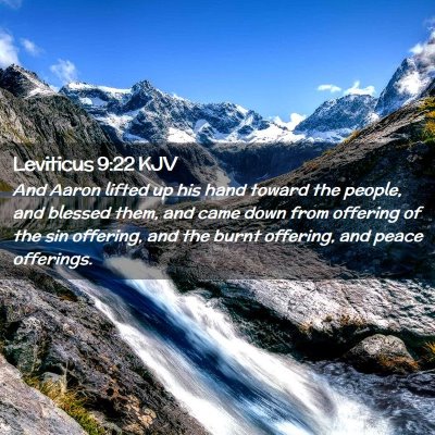 Picture 02 - Leviticus 9:22 KJV - And Aaron lifted up his hand toward the people, - Bible Verse Picture