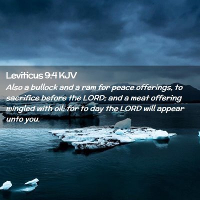 Picture 02 - Leviticus 9:4 KJV - Also a bullock and a ram for peace offerings, to - Bible Verse Picture