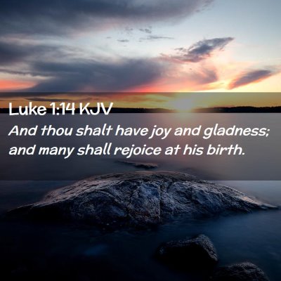 Picture 02 - Luke 1:14 KJV - And thou shalt have joy and gladness; and many - Bible Verse Picture
