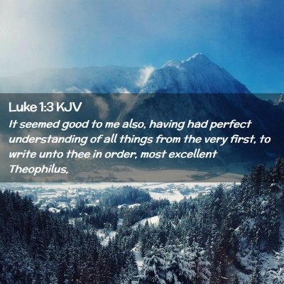 Picture 02 - Luke 1:3 KJV - It seemed good to me also, having had perfect - Bible Verse Picture