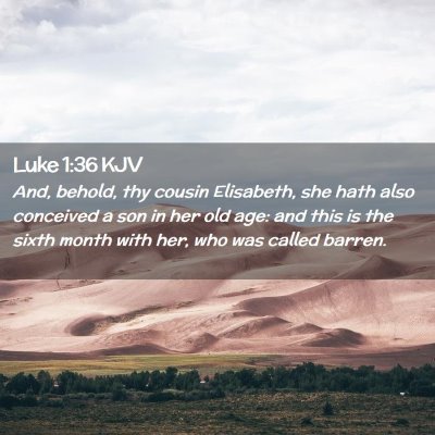 Picture 02 - Luke 1:36 KJV - And, behold, thy cousin Elisabeth, she hath also - Bible Verse Picture