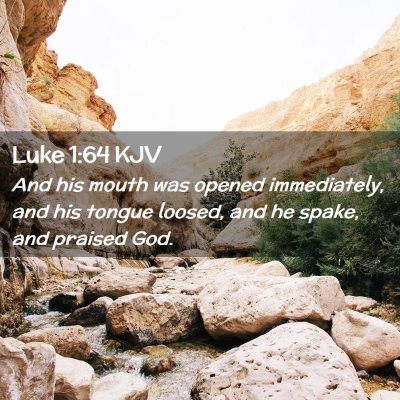 Picture 02 - Luke 1:64 KJV - And his mouth was opened immediately, and his - Bible Verse Picture