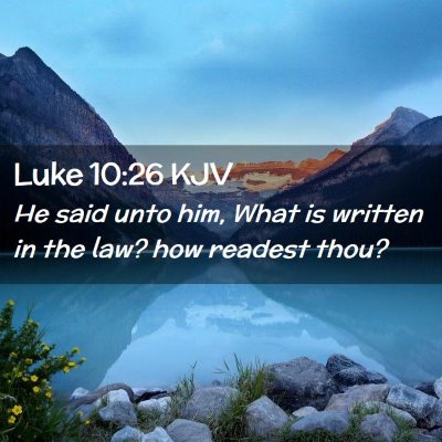 Picture 02 - Luke 10:26 KJV - He said unto him, What is written in the law? how - Bible Verse Picture