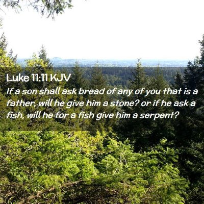 Picture 02 - Luke 11:11 KJV - If a son shall ask bread of any of you that is a - Bible Verse Picture