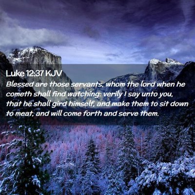 Picture 02 - Luke 12:37 KJV - Blessed are those servants, whom the lord when he - Bible Verse Picture