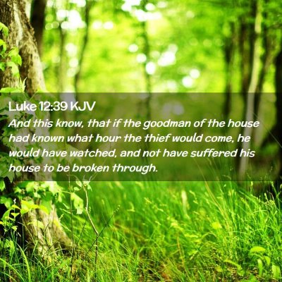 Picture 02 - Luke 12:39 KJV - And this know, that if the goodman of the house - Bible Verse Picture